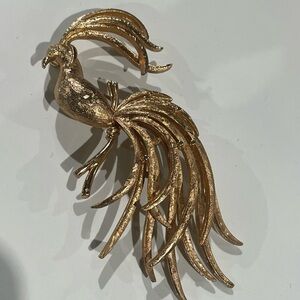 Vintage Avon Gold Peacock Bird of Paradise Brooch